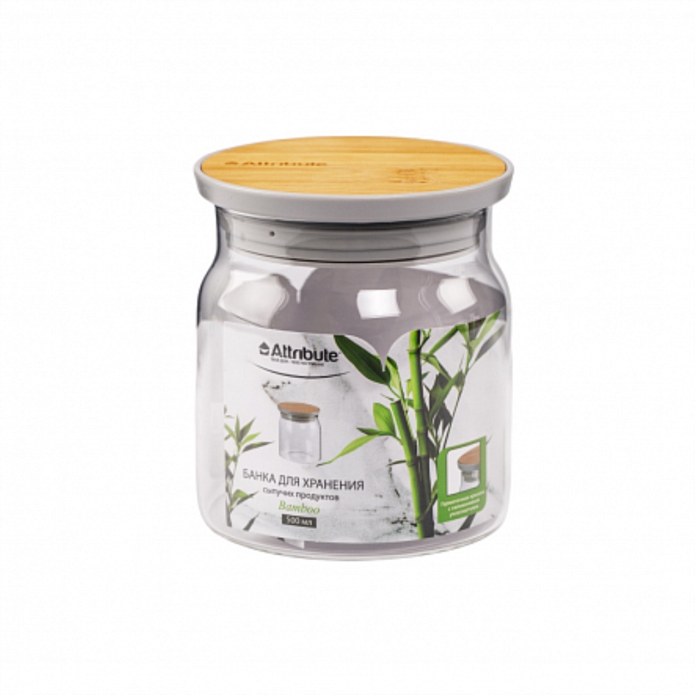 BAMBOO Банка для хранения сыпучих продуктов 500мл кратно 6 BAMBOO Банка для хранения сыпучих продуктов 500мл кратно 6