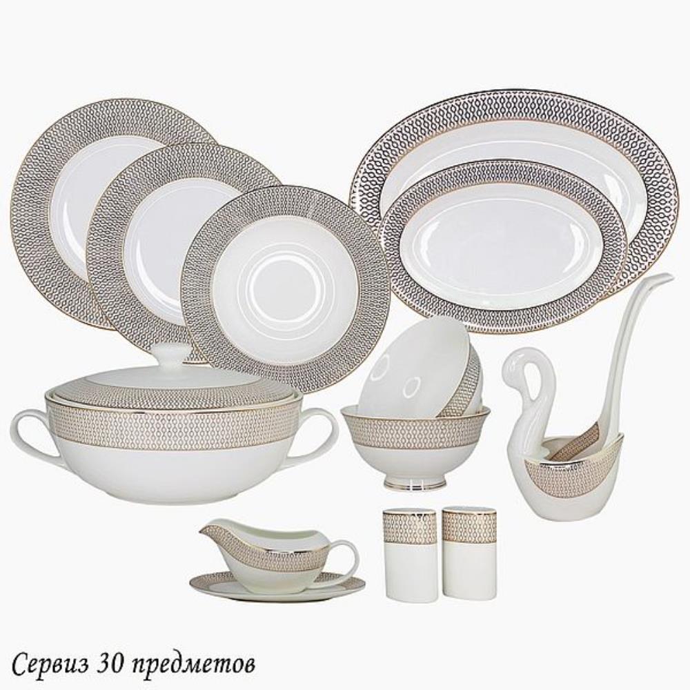 145-534 Обеденный сервиз 30пр. СЕВИЛЬЯ в под.уп.(х2)Костяной фарфор