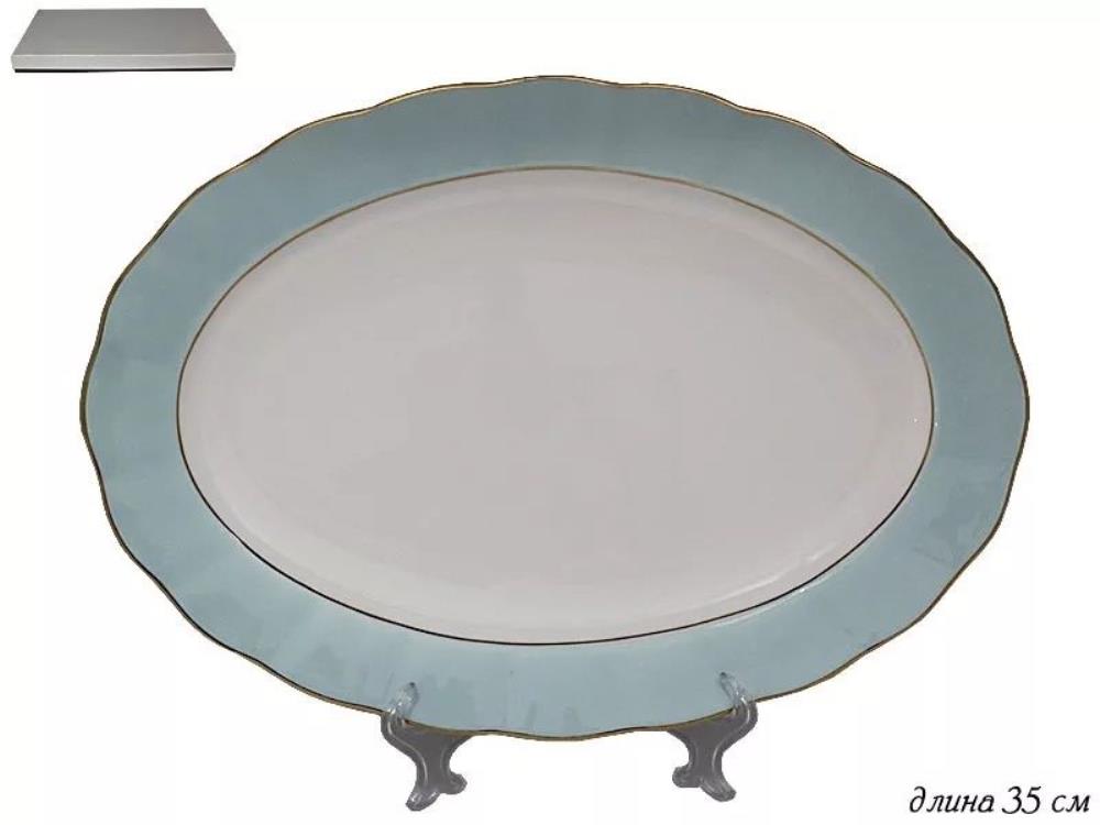 108-326 Овальное блюдо 35см BLUE в под.уп.(х12)Фарфор 108-326 Овальное блюдо 35см BLUE в под.уп.(х12)Фарфор