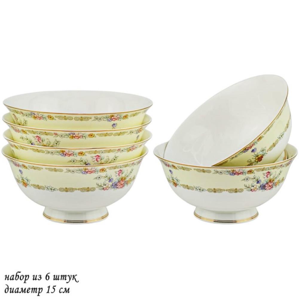 145-329 Набор из 6 салатников 15см FLEUR в под.уп.(х6)Костяной фарфор 145-329 Набор из 6 салатников 15см FLEUR в под.уп.(х6)Костяной фарфор