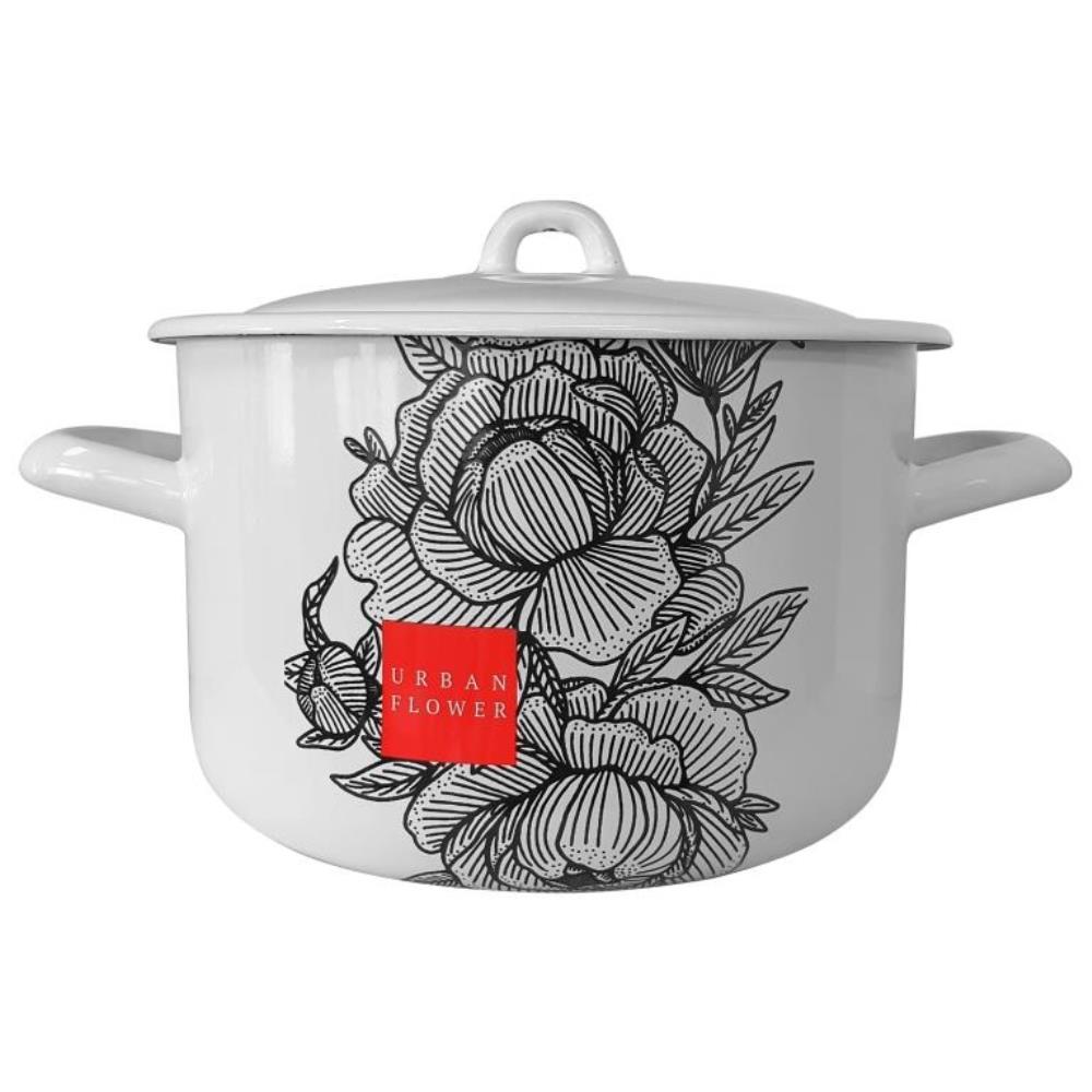 Кастрюля эмал 2,9л Urban flower