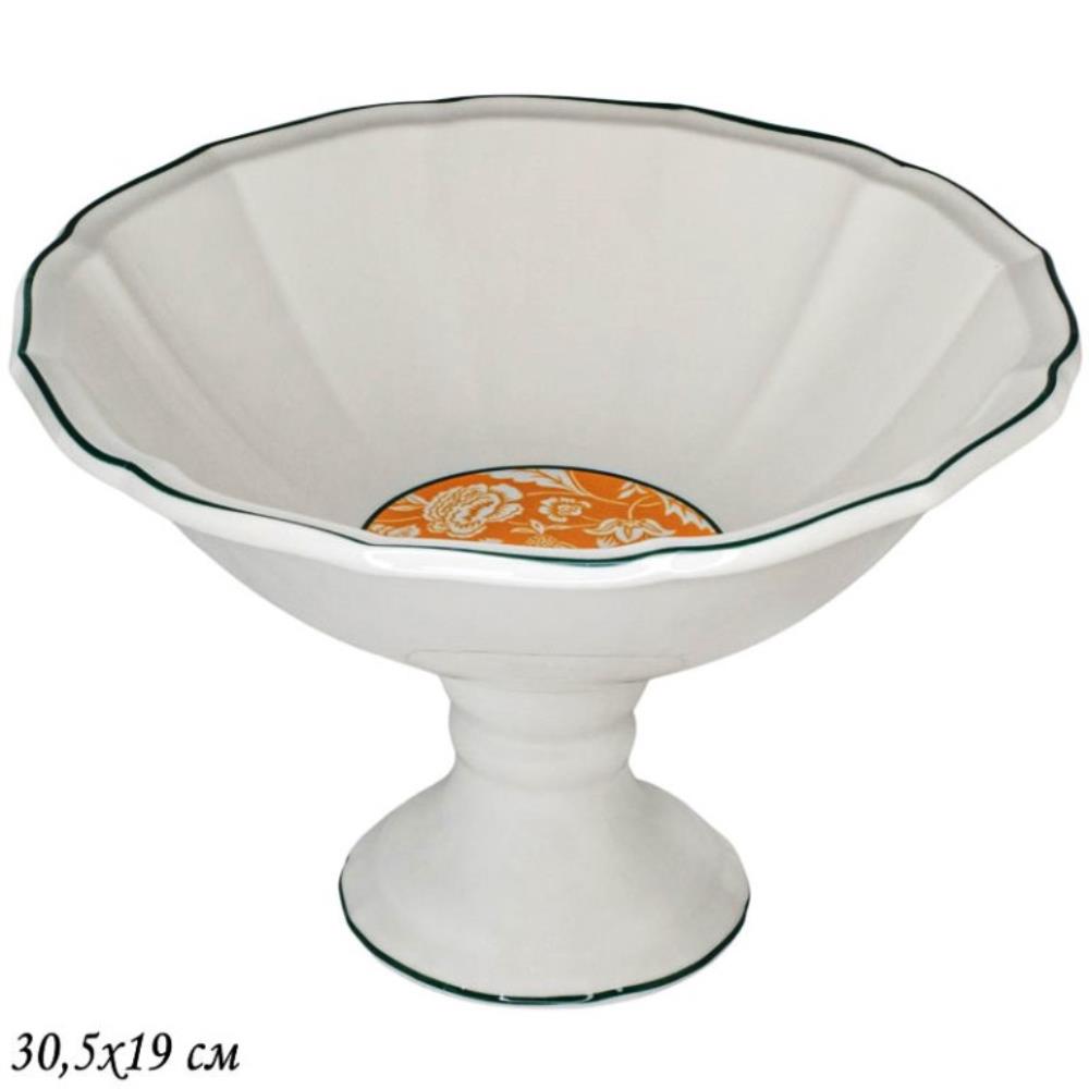 205-200 Фруктовница 30,5х19см АДОНИС на ножке в под.уп.(х4)Фарфор 205-200 Фруктовница 30,5х19см АДОНИС на ножке в под.уп.(х4)Фарфор
