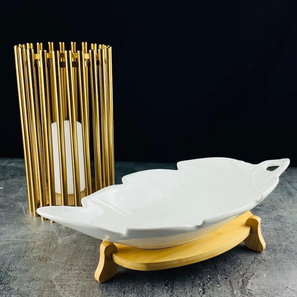 140-105 Блюдо 42см на подставке BAMBOO в под.уп.(х8)Фарфор