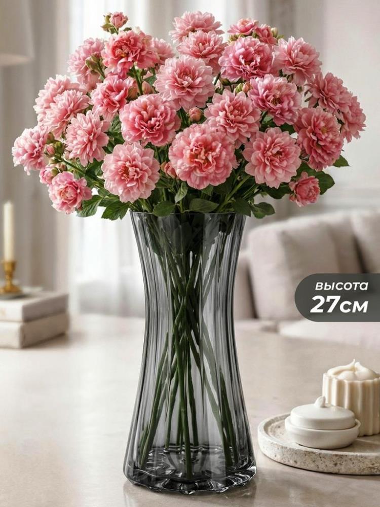 Ваза 15*15*27,5 см 1,9 л серый, стекло Ваза 15*15*27,5 см 1,9 л серый, стекло
