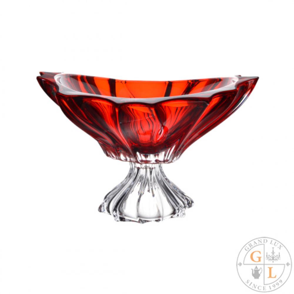 Aurum Crystal Plantica Фруктовница на ножке 33 см red Aurum Crystal Plantica Фруктовница на ножке 33 см red