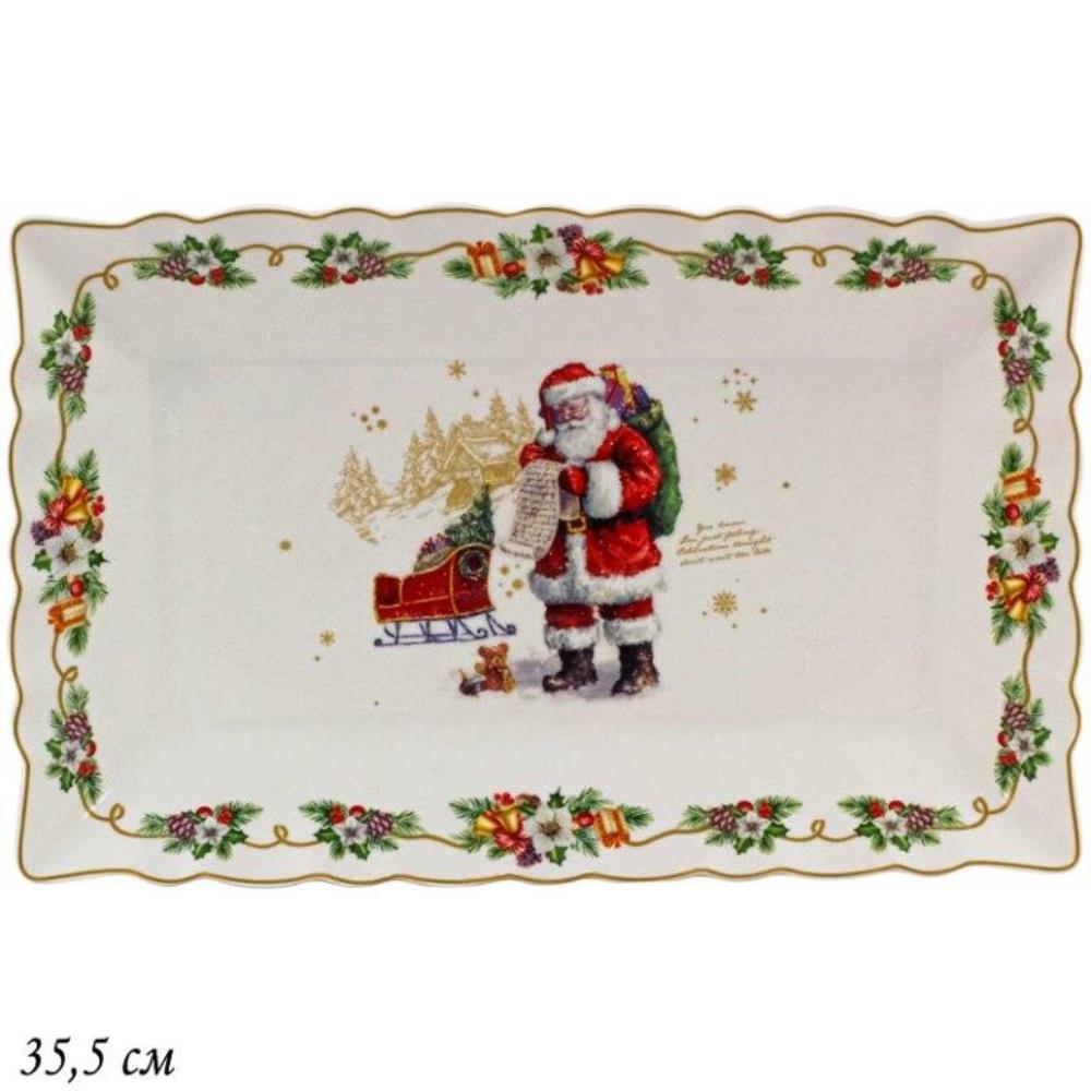 205-302 Прямоугольное блюдо 35,5см НОВЫЙ ГОД в под.уп.(х8)Фарфор 205-302 Прямоугольное блюдо 35,5см НОВЫЙ ГОД в под.уп.(х8)Фарфор