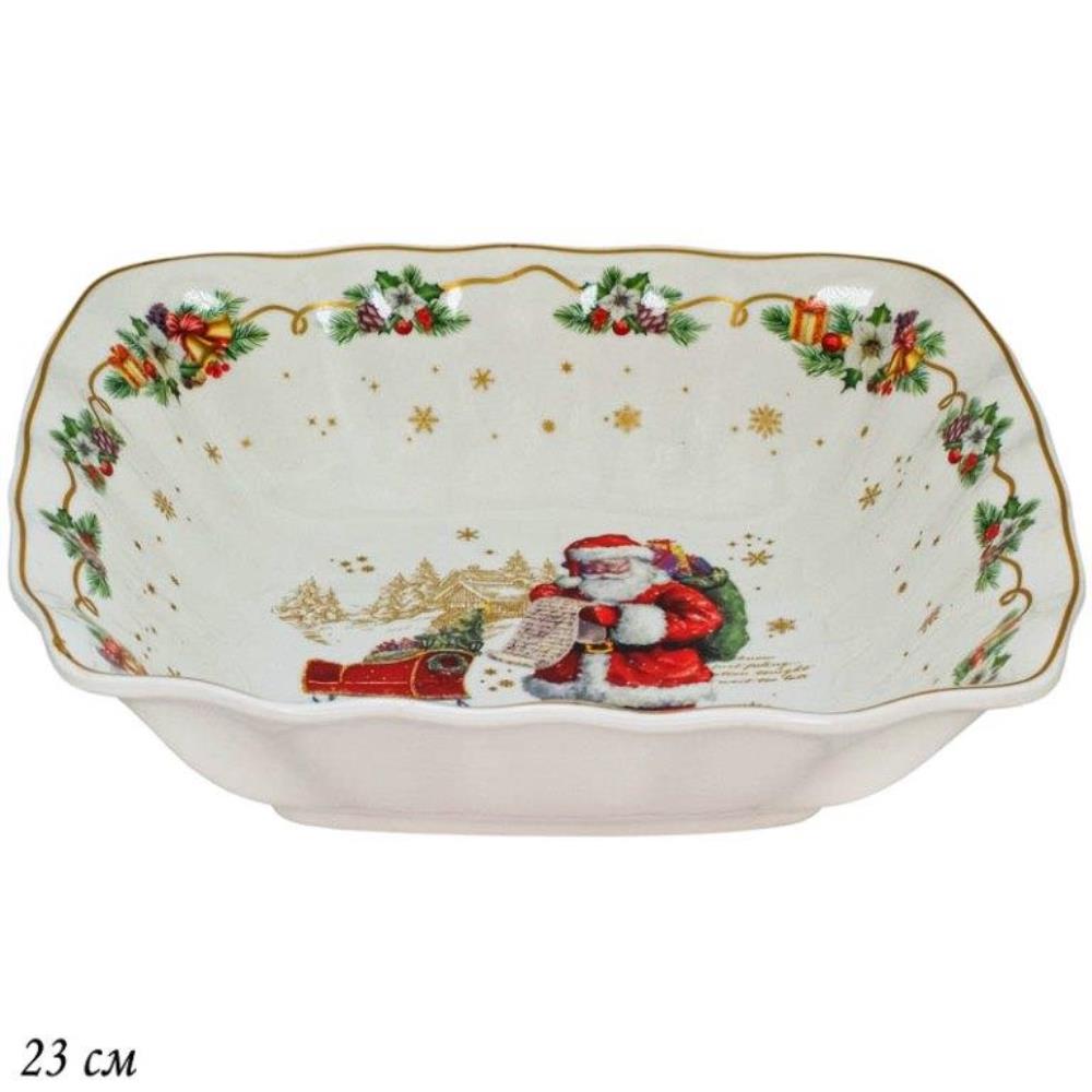 205-315 Квадратный салатник 23x6см НОВЫЙ ГОД в под.уп.(х18)Фарфор 205-315 Квадратный салатник 23x6см НОВЫЙ ГОД в под.уп.(х18)Фарфор