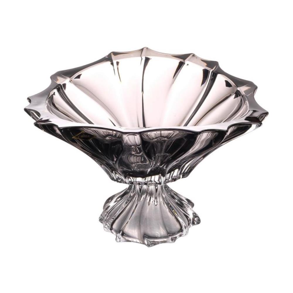 Aurum Crystal Plantica Фруктовница на ножке 33см Grey