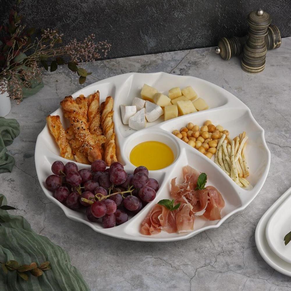 NEW Менажница d 39,5 см h4,5 см 6 отделений белая фарфор P.L. Proff Cuisine NEW Менажница d 39,5 см h4,5 см 6 отделений белая фарфор P.L. Proff Cuisine