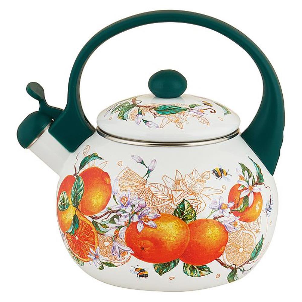 Чайник эмал 2,0л со свистком Апельсиновый сад / Orange fruit ТМ Appetite Чайник эмал 2,0л со свистком Апельсиновый сад / Orange fruit ТМ Appetite