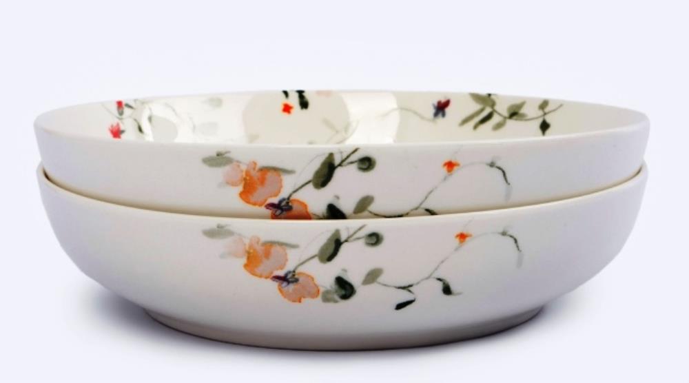 Тарелка суповая, 20х6 см, 780 мл, 2 шт, фарфор N, белая, Цветы и листья, Primrose Тарелка суповая, 20х6 см, 780 мл, 2 шт, фарфор N, белая, Цветы и листья, Primrose