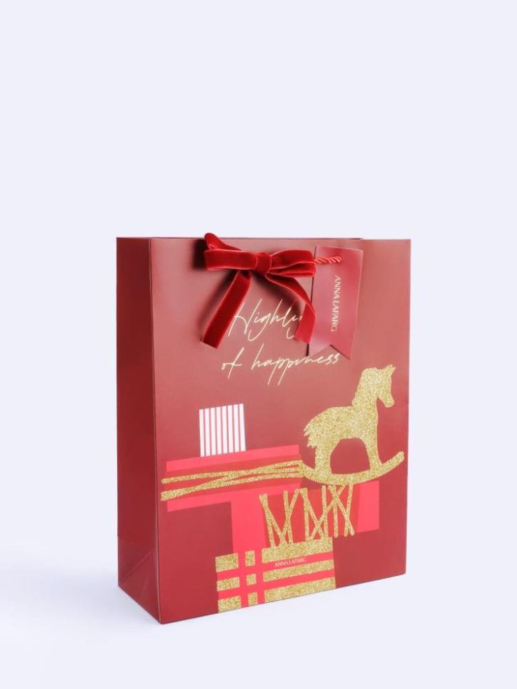 Пакет подарочный, 26х32 см, бумага, красный, Подарки, Bright horse Пакет подарочный, 26х32 см, бумага, красный, Подарки, Bright horse