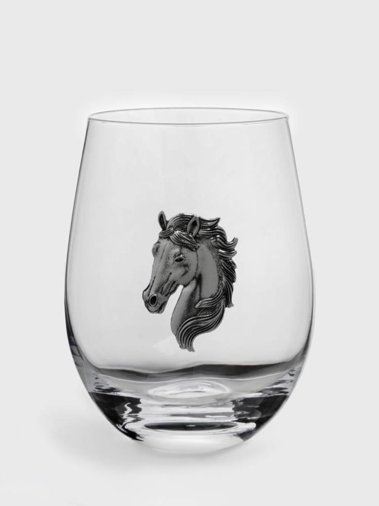Стакан для виски, 10 см, 450 мл, стекло/металл, серебристый, Голова коня, Horse Стакан для виски, 10 см, 450 мл, стекло/металл, серебристый, Голова коня, Horse