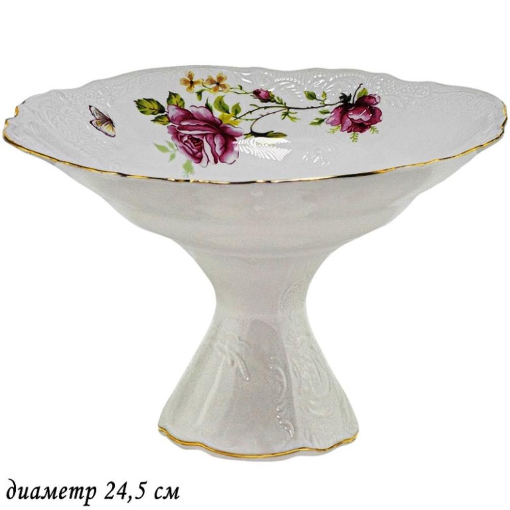 226-084 Фруктовница на ножке 24,5см MARIA ROSE в под.уп.(х4)Фарфор 226-084 Фруктовница на ножке 24,5см MARIA ROSE в под.уп.(х4)Фарфор