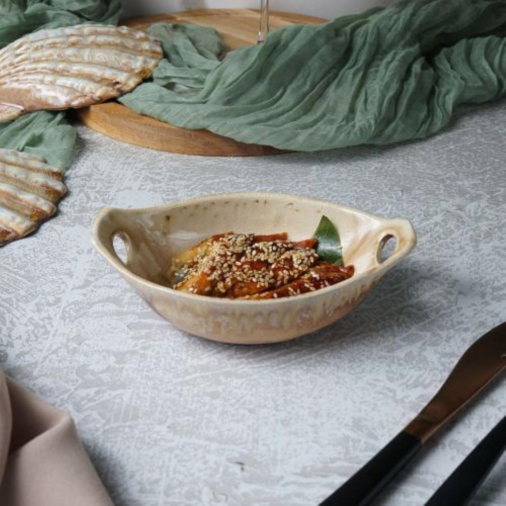 Pearl Sea Stone Блюдо овальное 16*10,5 см h4 см 140 мл с ручками Frutti di Mareкерамика P.L. Proff Cuisine Pearl Sea Stone Блюдо овальное 16*10,5 см h4 см 140 мл с ручками Frutti di Mareкерамика P.L. Proff Cuisine