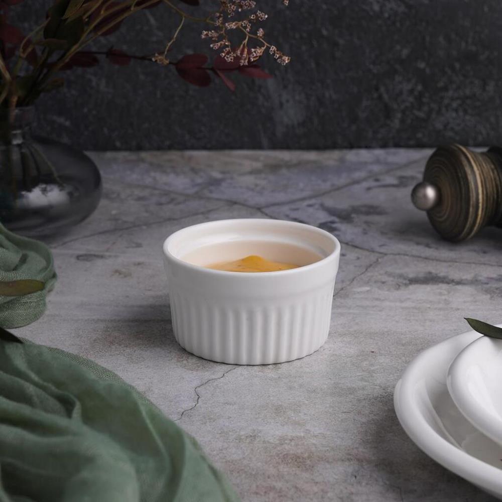 P.L. Proff Cuisine Соусник 110 мл 7,6 см h4,2 см круглый Рамекин рельефный белый фарфор P.L. Proff Cuisine Соусник 110 мл 7,6 см h4,2 см круглый Рамекин рельефный белый фарфор