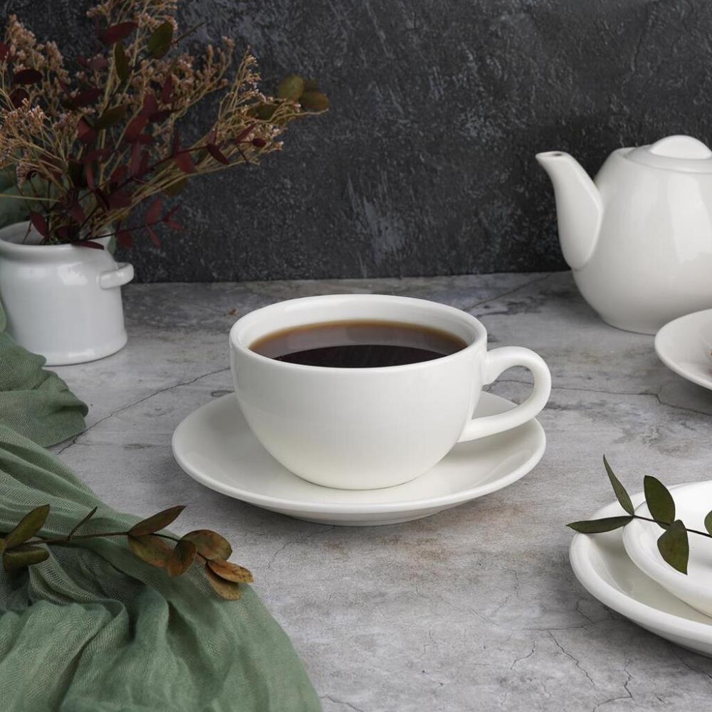 P.L. Proff Cuisine Чайная пара 290 мл белая d 9,6 см h6,2 см фарфор P.L. Proff Cuisine Чайная пара 290 мл белая d 9,6 см h6,2 см фарфор