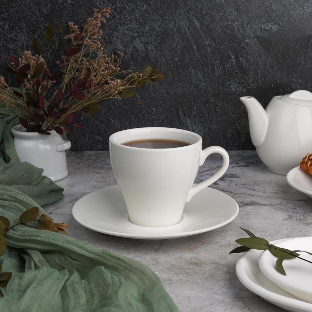 P.L. Proff Cuisine Чайная пара 275 мл белая d 9 см h9 см фарфор P.L. Proff Cuisine Чайная пара 275 мл белая d 9 см h9 см фарфор