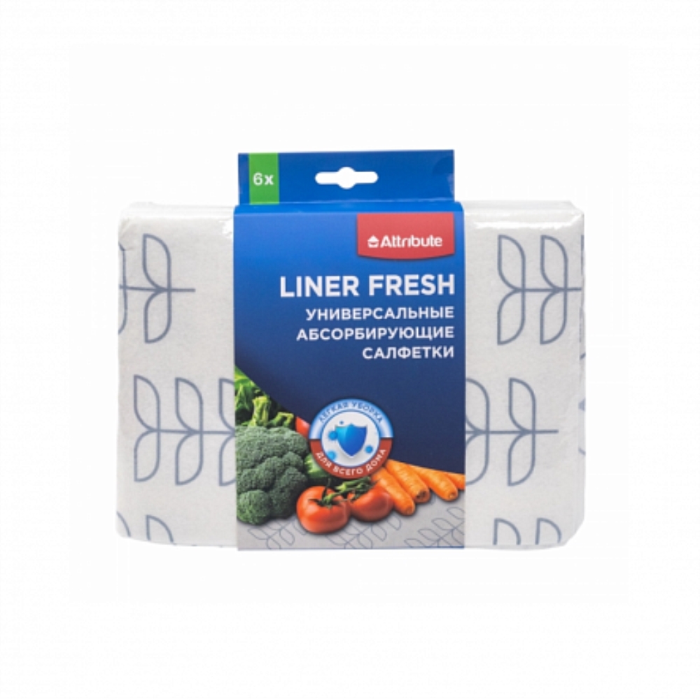 LINER FRESH Набор салфеток абсорбирующих универсальных 6шт LINER FRESH Набор салфеток абсорбирующих универсальных 6шт