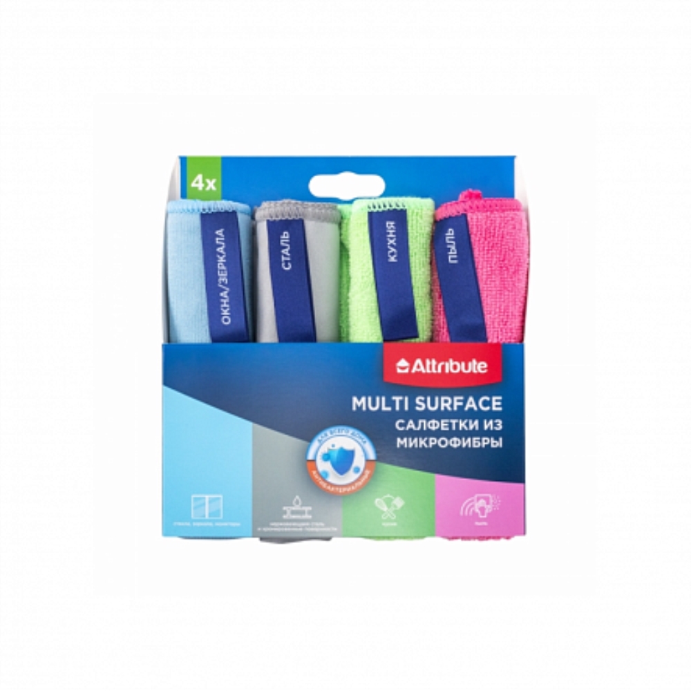 MULTI SURFACE Набор салфеток из микрофибры 4шт MULTI SURFACE Набор салфеток из микрофибры 4шт