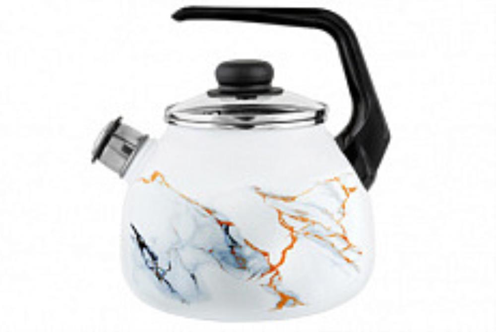 Чайник эмал 3,0л со свистком Мрамор / Marble ТМ Appetite Чайник эмал 3,0л со свистком Мрамор / Marble ТМ Appetite