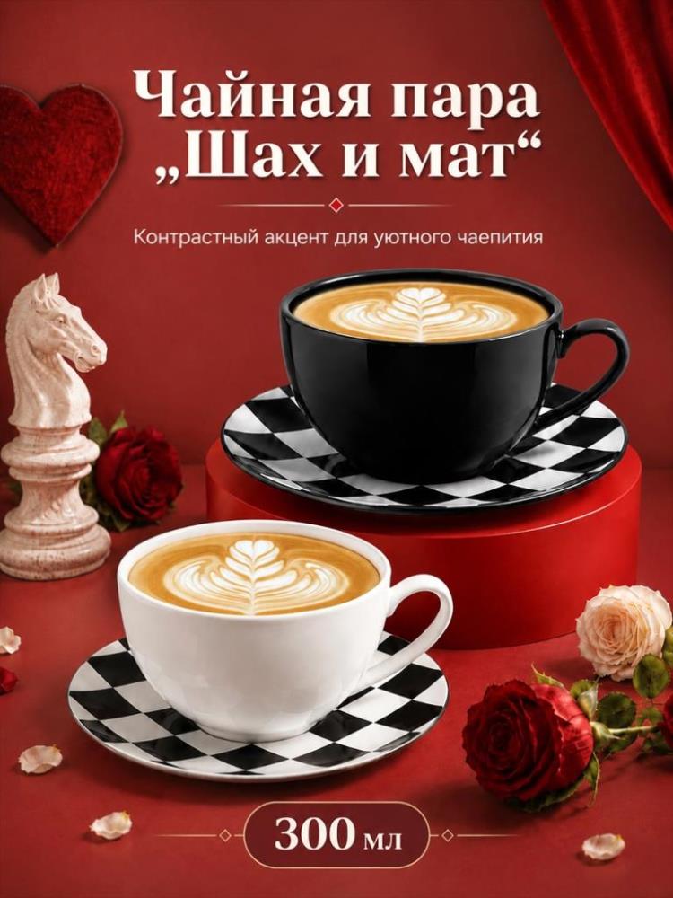 Чайная пара 4 пр. 300 мл 13*10,5*6,5 см Чайная пара 4 пр. 300 мл 13*10,5*6,5 см