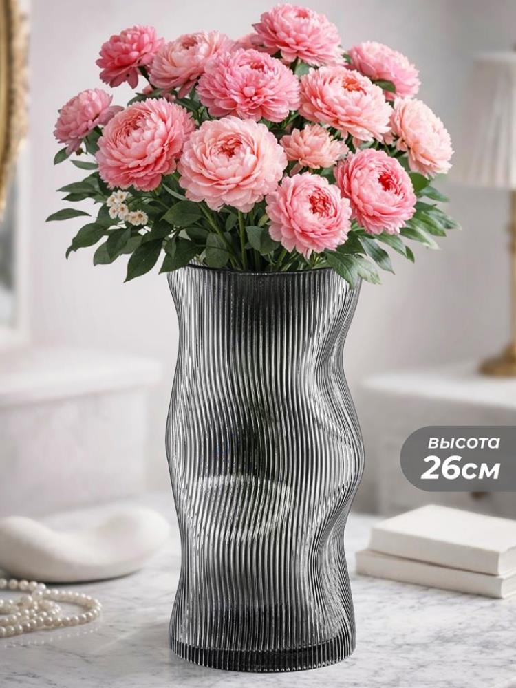 Ваза 12*12*26 см 1,9 л, графит, стекло Ваза 12*12*26 см 1,9 л, графит, стекло