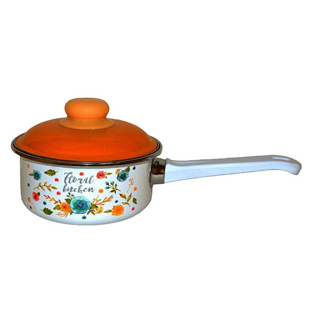 Ковш эмал 1,0л цил с/кр Цветочная кухня / Floral kitchen ТМ Appetite Ковш эмал 1,0л цил с/кр Цветочная кухня / Floral kitchen ТМ Appetite
