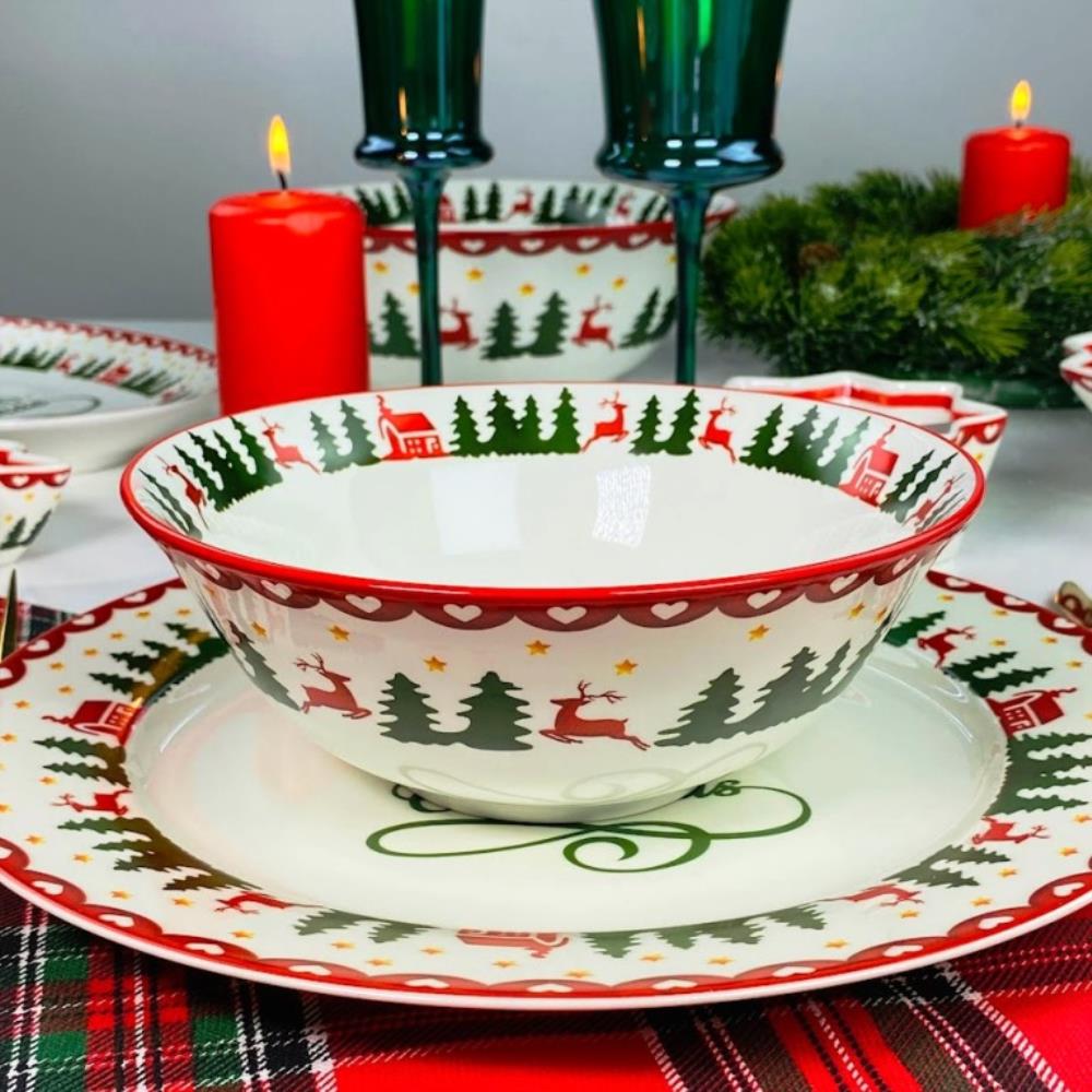 164-043 Салатник 18см НОВЫЙ ГОД в под.уп.(х36)Фарфор