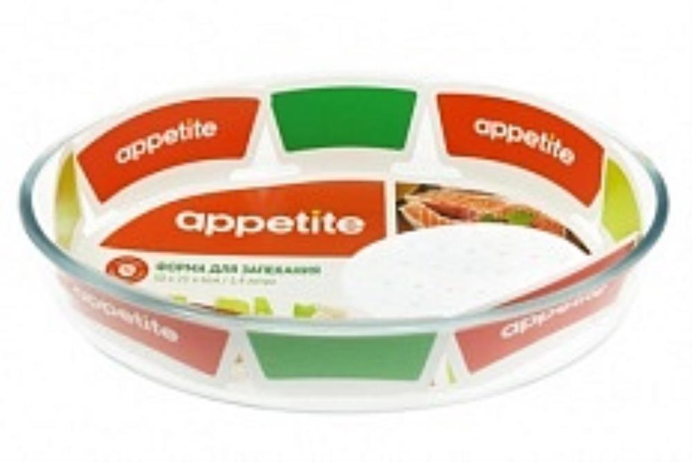 Форма стекл овал 26x18x6см/1,6л ТМ Appetite Форма стекл овал 26x18x6см/1,6л ТМ Appetite