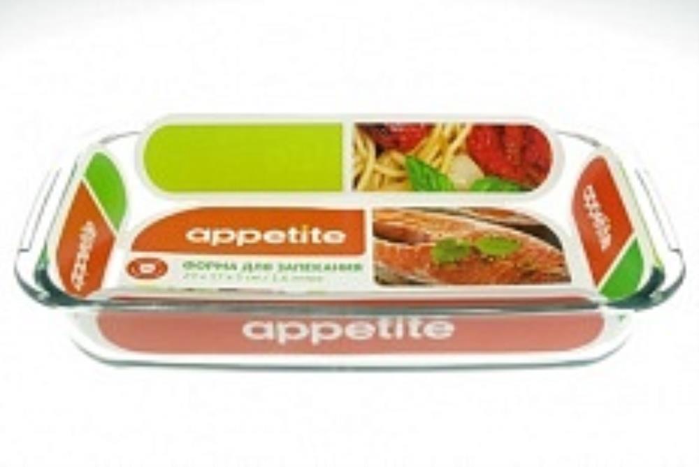 Форма стекл прям 23x15x4см/0,7л ТМ Appetite Форма стекл прям 23x15x4см/0,7л ТМ Appetite