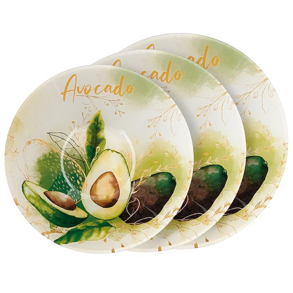 Набор салатников стекл 3пр Avocado ТМ Appetite Набор салатников стекл 3пр Avocado ТМ Appetite