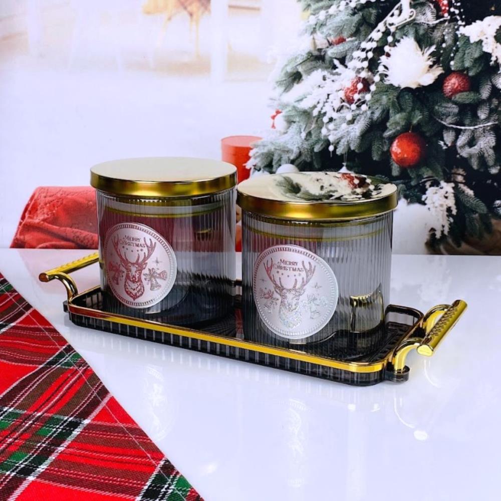588-725 Набор из 2 банок для сыпучих продуктов 650мл. на подносе в под.уп.(х18)Стекло 588-725 Набор из 2 банок для сыпучих продуктов 650мл. на подносе в под.уп.(х18)Стекло