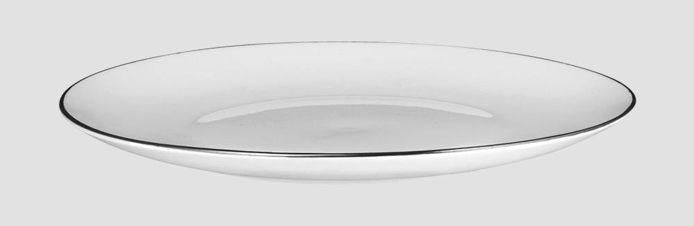Тарелка десертная, 19 см, фарфор P, белая, с серебристым кантом, White Platinum Тарелка десертная, 19 см, фарфор P, белая, с серебристым кантом, White Platinum