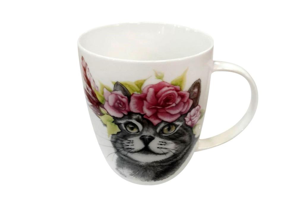 Cat in flowers Кружка 420 мл ф.дерби кратно 6