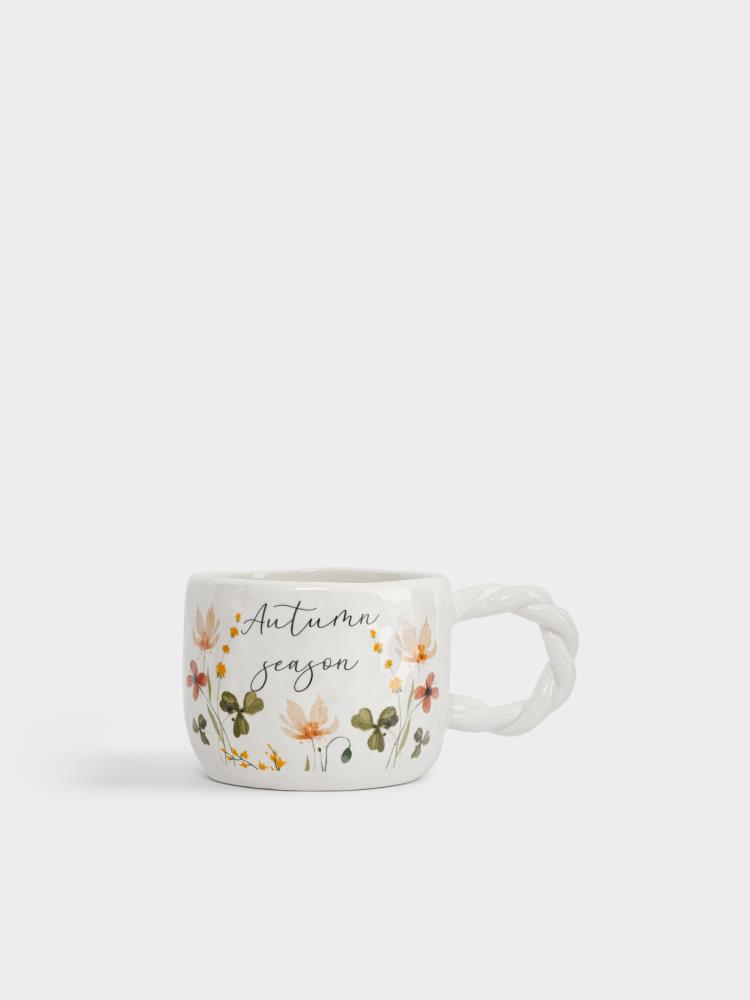 Кружка, 450 мл, керамика D, молочная, Цветы и листья, Autumn motifs Кружка, 450 мл, керамика D, молочная, Цветы и листья, Autumn motifs