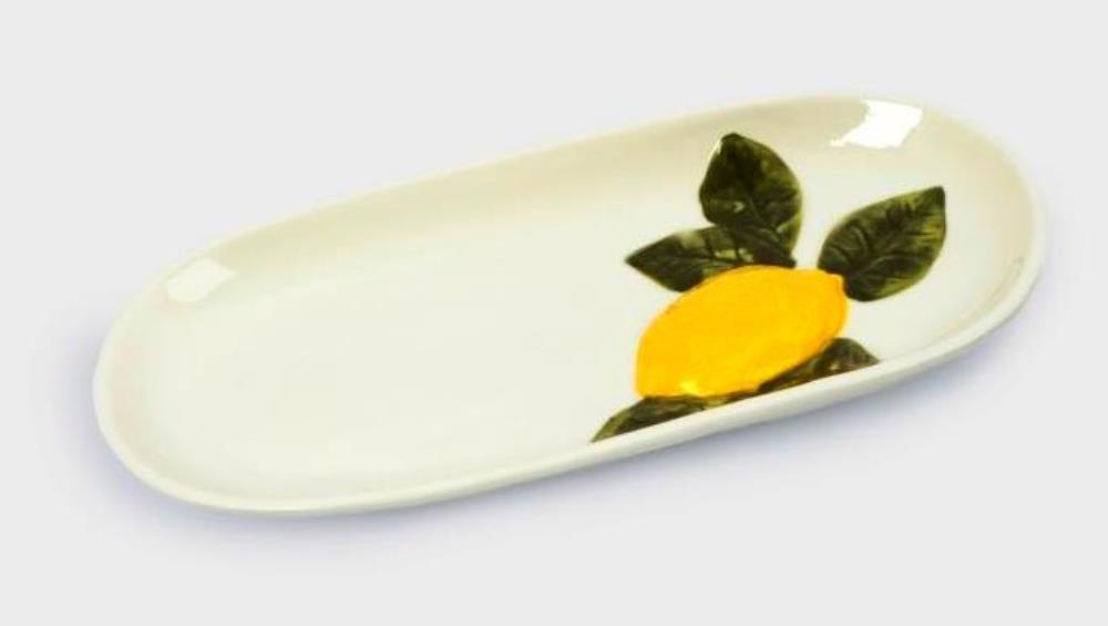 Блюдо, 32х16 см, фарфор P, овальное, молочное, Лимон, Limoncello Блюдо, 32х16 см, фарфор P, овальное, молочное, Лимон, Limoncello