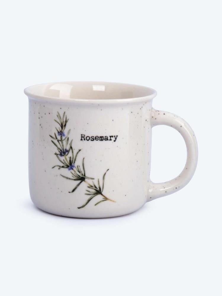 Кружка, 370 мл, фарфор N, белая, в крапинку, Розмарин, Herbarium new Кружка, 370 мл, фарфор N, белая, в крапинку, Розмарин, Herbarium new