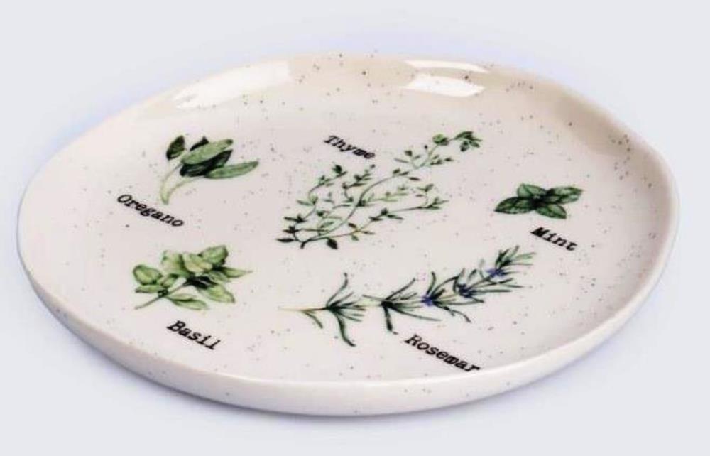 Тарелка закусочная, 19 см, фарфор N, белая, в крапинку, Приправы, Herbarium new Тарелка закусочная, 19 см, фарфор N, белая, в крапинку, Приправы, Herbarium new