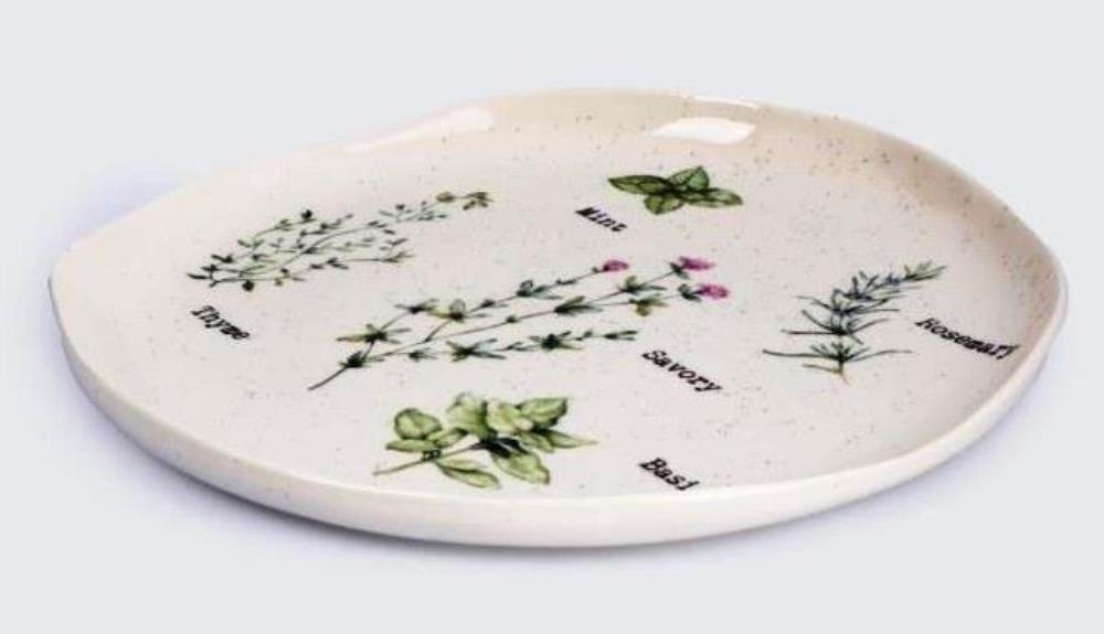 Тарелка обеденная, 26 см, фарфор N, белая, в крапинку, Приправы, Herbarium new Тарелка обеденная, 26 см, фарфор N, белая, в крапинку, Приправы, Herbarium new