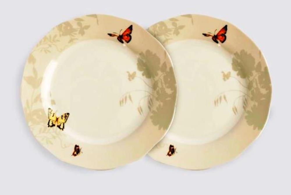 Тарелка десертная, 19 см, 2 шт, фарфор N, серая, Бабочки, Butterfly garden Тарелка десертная, 19 см, 2 шт, фарфор N, серая, Бабочки, Butterfly garden