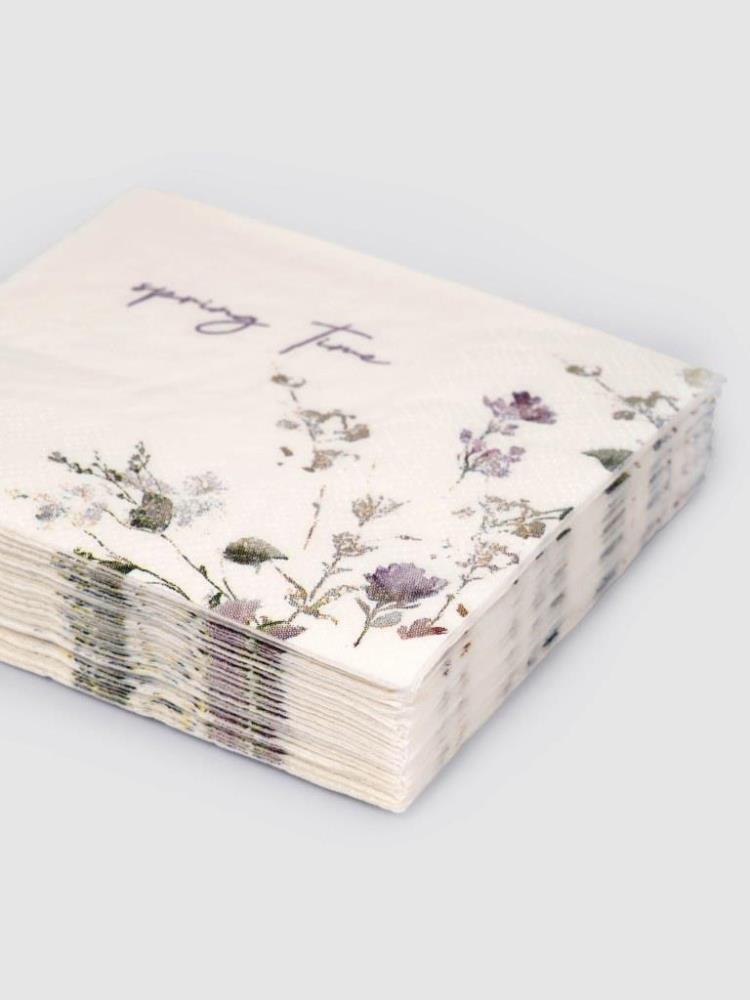 Салфетки бумажные, 21х21 см, 20 шт, квадратные, белые, Spring time, Meadow Салфетки бумажные, 21х21 см, 20 шт, квадратные, белые, Spring time, Meadow