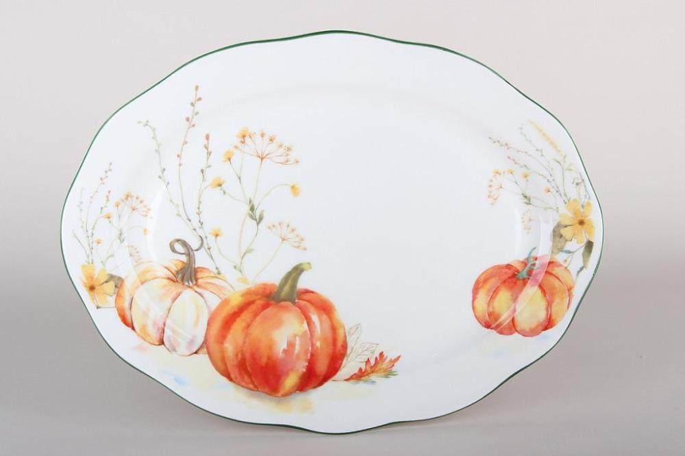 Pumpkin season Блюдо овальное 32х23х2.5см фарфор кратно 1 Pumpkin season Блюдо овальное 32х23х2.5см фарфор кратно 1
