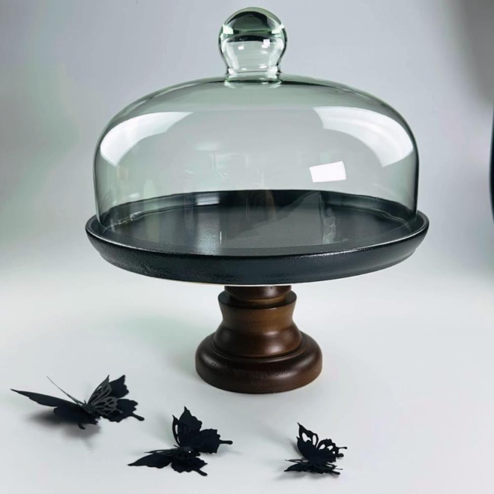 235-056 Тортовница 28см на ножке со стеклянной крышкой BLACKWOOD в под.уп.(х4)Фарфор 235-056 Тортовница 28см на ножке со стеклянной крышкой BLACKWOOD в под.уп.(х4)Фарфор