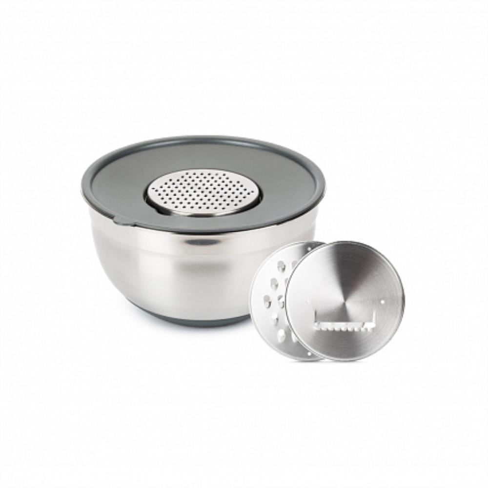GRATE IT Миска 5л с крышкой 3 терки кратно 6 GRATE IT Миска 5л с крышкой 3 терки кратно 6
