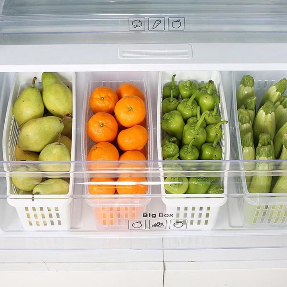 Корзинка для продуктов в холодильник (125*299*175)mm белая (36 шт) Корзинка для продуктов в холодильник (125*299*175)mm белая (36 шт)