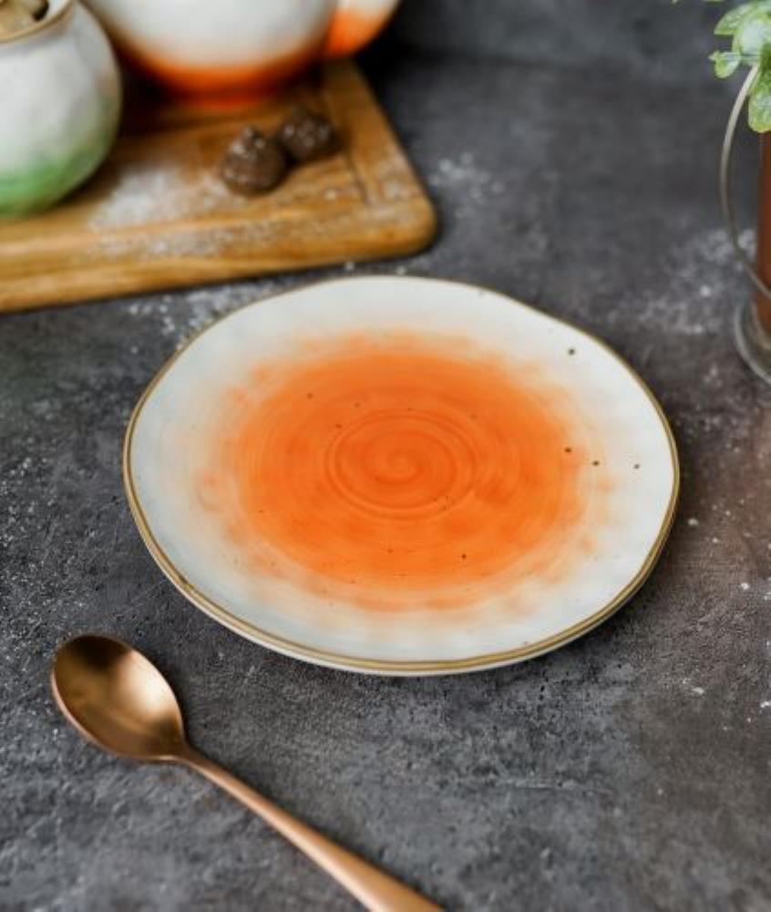 The Sun Тарелка круглая d=21 см,фарфор,оранжевый цвет P.L. /6 The Sun Тарелка круглая d=21 см,фарфор,оранжевый цвет P.L. /6