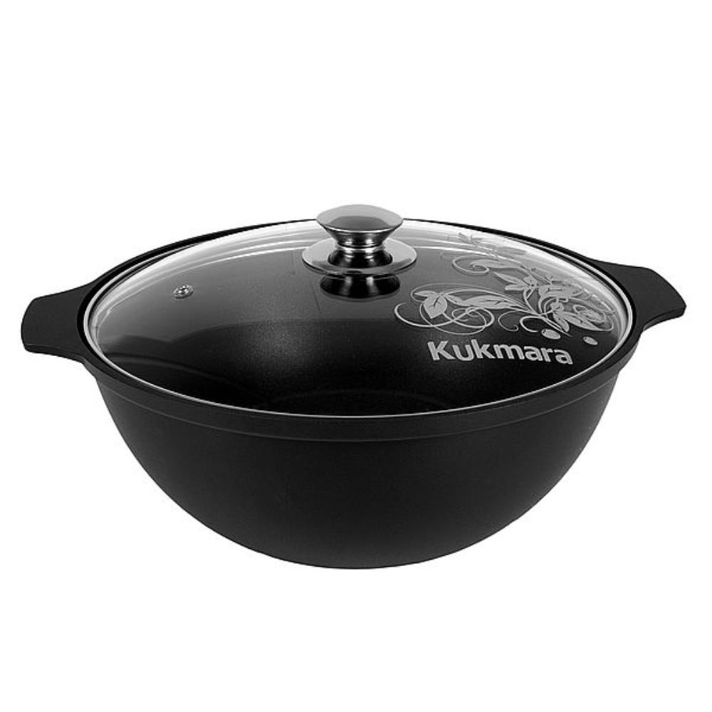 Традиция Казан а/пр литой 4,5л д/плова стекл/кр ТМ KUKMARA