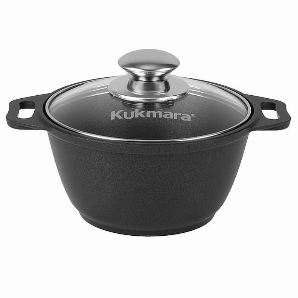 Традиция Кастрюля а/пр литая 1,0л стекл/кр ТМ KUKMARA