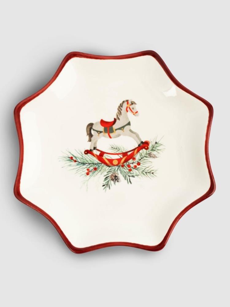 Блюдо, 20 см, керамика, красное, Лошадка, Festival Блюдо, 20 см, керамика, красное, Лошадка, Festival